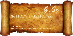 Gellért Szilárd névjegykártya